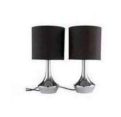 ColourMatch Pair of Touch Table Lamps - Jet Black.